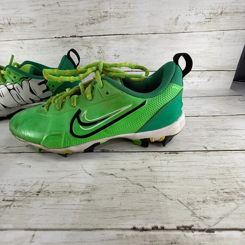 Nike Alpha Menace Shark 3 Kids‎ 5Y Green Yellow Graffiti Baseball Cleats CV0581